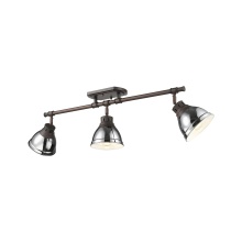 Golden 3602-3SF RBZ-CH - Yep by Golden Lighting Duncan 3-light Semi-Flush Mount in Rubbed Bronze and Chrome shade